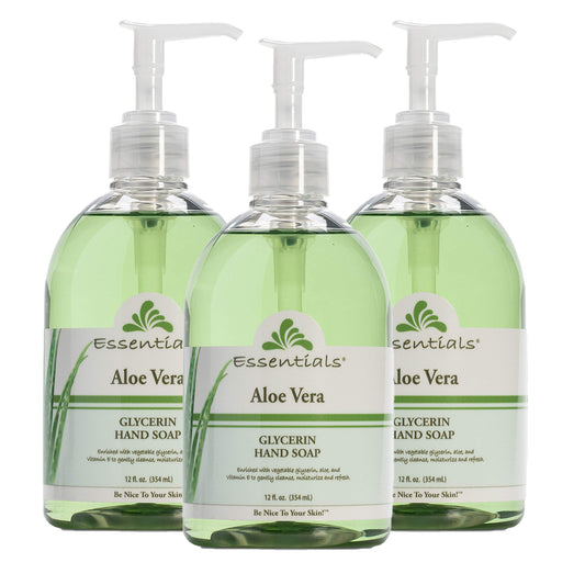 Essentials Glycerin Liquid Hand Soap, Aloe Vera, 12-Fluid Ounce, Pack of 3 Beauty & Personal Care Clearly Natural