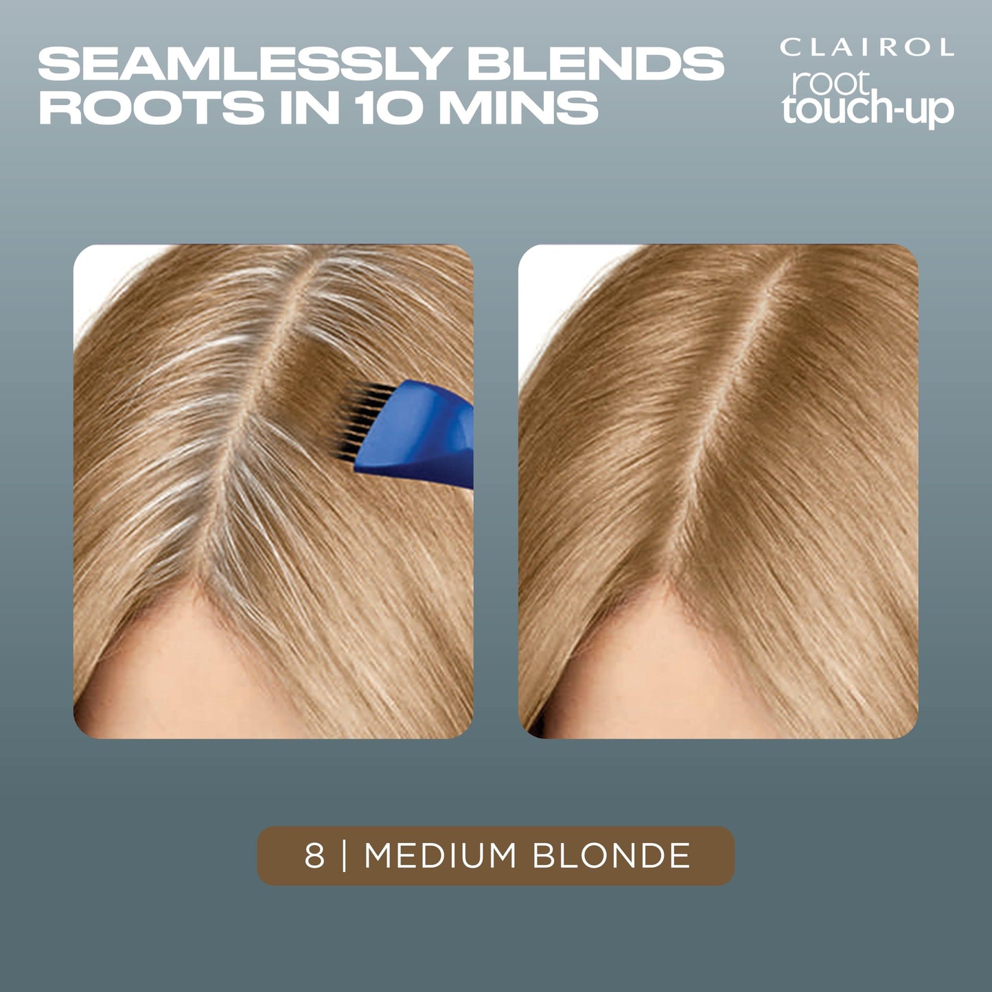 Clairol Root Touch-Up by Nice'n Easy Permanent Hair Dye, 8 Medium Blonde Hair Color | 100% Gray Coverage | Easy Brush Application | Matches