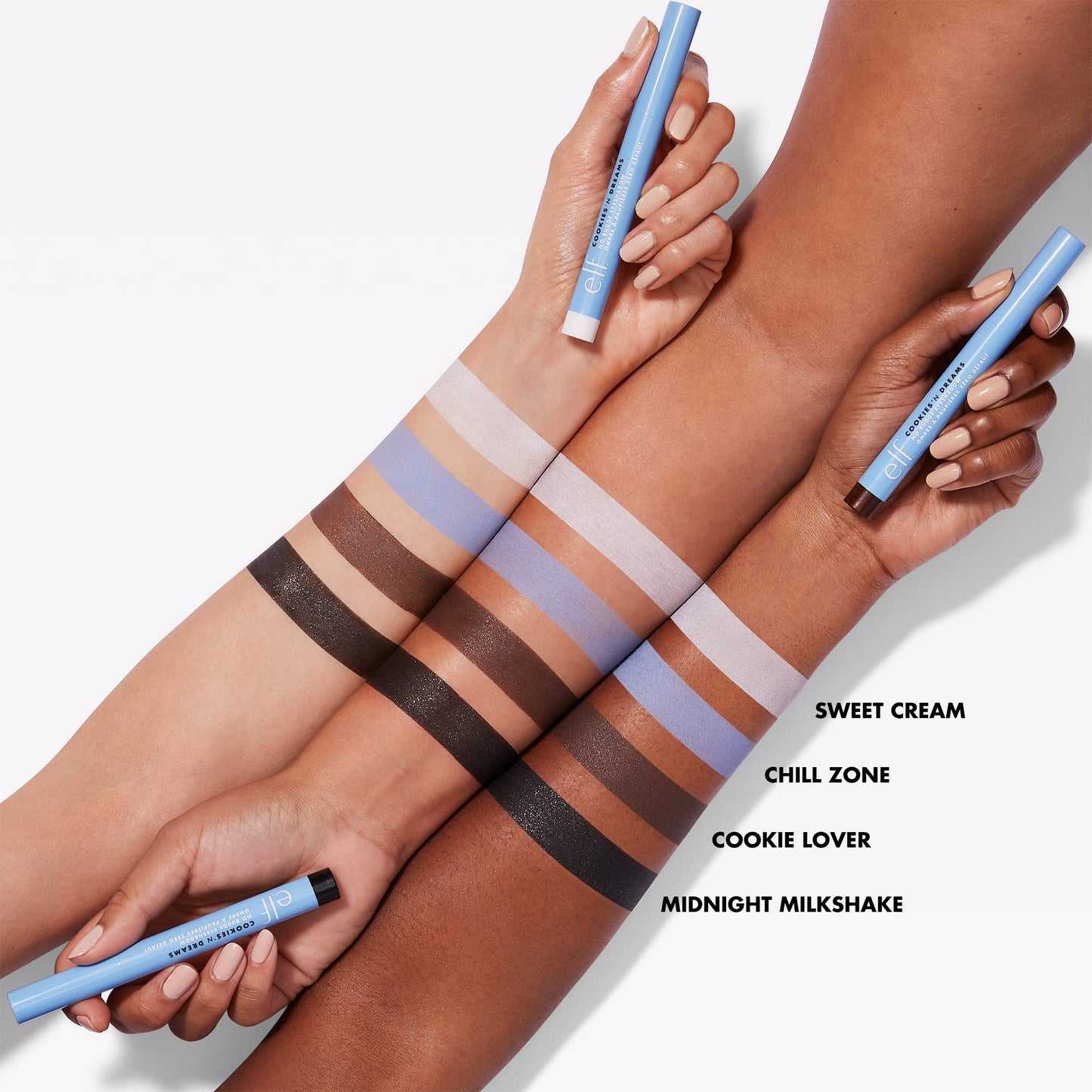 e.l.f. Cookies 'N Dreams No Budge Shadow Stick, Longwear, Smudge-Proof Eyeshadow With Built-In Sharpener, Limited Edition Shade, Midnight Milkshake