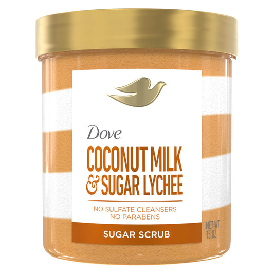 Dove Sugar Body Scrub Coconut & Lychee For Women For Exfoliated & Hydrated skin 15 oz Beauty & Personal Care Dove