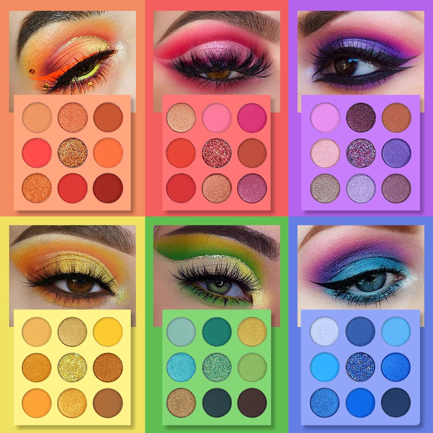 UCANBE 54 Colors Splashy Candies Eyeshadow Palette + 15pcs Makeup Brush Set, Highly Pigment Matte Metallic Shimmer Glitter Eye Shadow Bright Color Beauty and Personal Care UCANBE