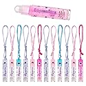 12pc Lip Gloss Necklace, Fruit Flavored Lip Gloss Set, Value Pack, Teen Girls Party Favors, Non Toxic Lip Gloss Necklaces For Girls
