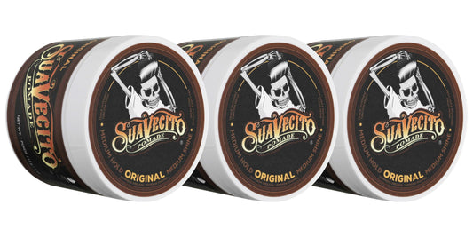 Suavecito Pomade Original Hold 4 oz, 3 Pack - Medium Hold Hair Pomade For Men - Medium Shine Water Based Wax Like Flake Free Hair Gel - Easy To Wash