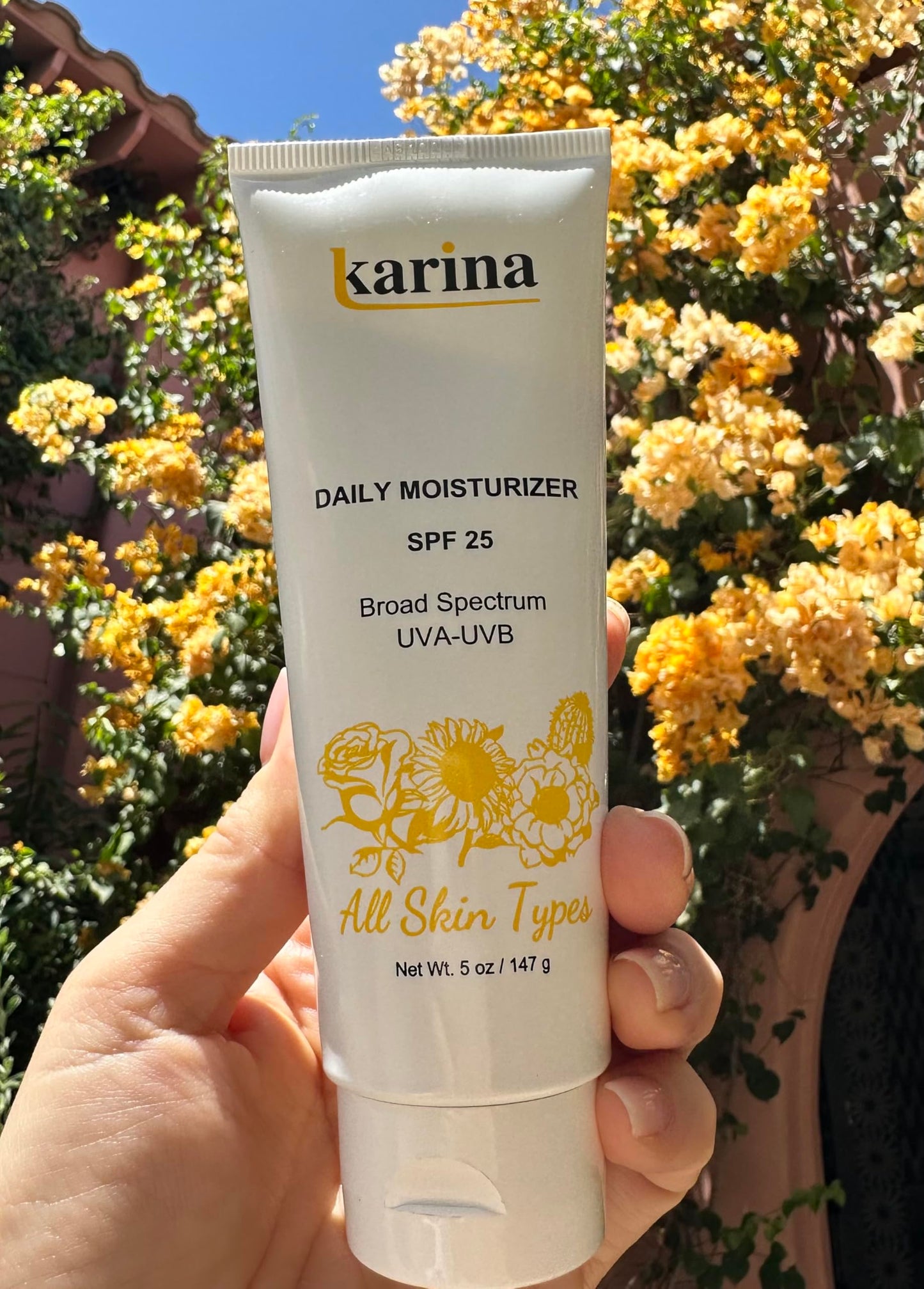 Karina Daily Moisturizer SPF 25, 5 fl oz (147 ml) - Broad Spectrum UVA/UVB, Peptides & Antioxidants, All Skin Types