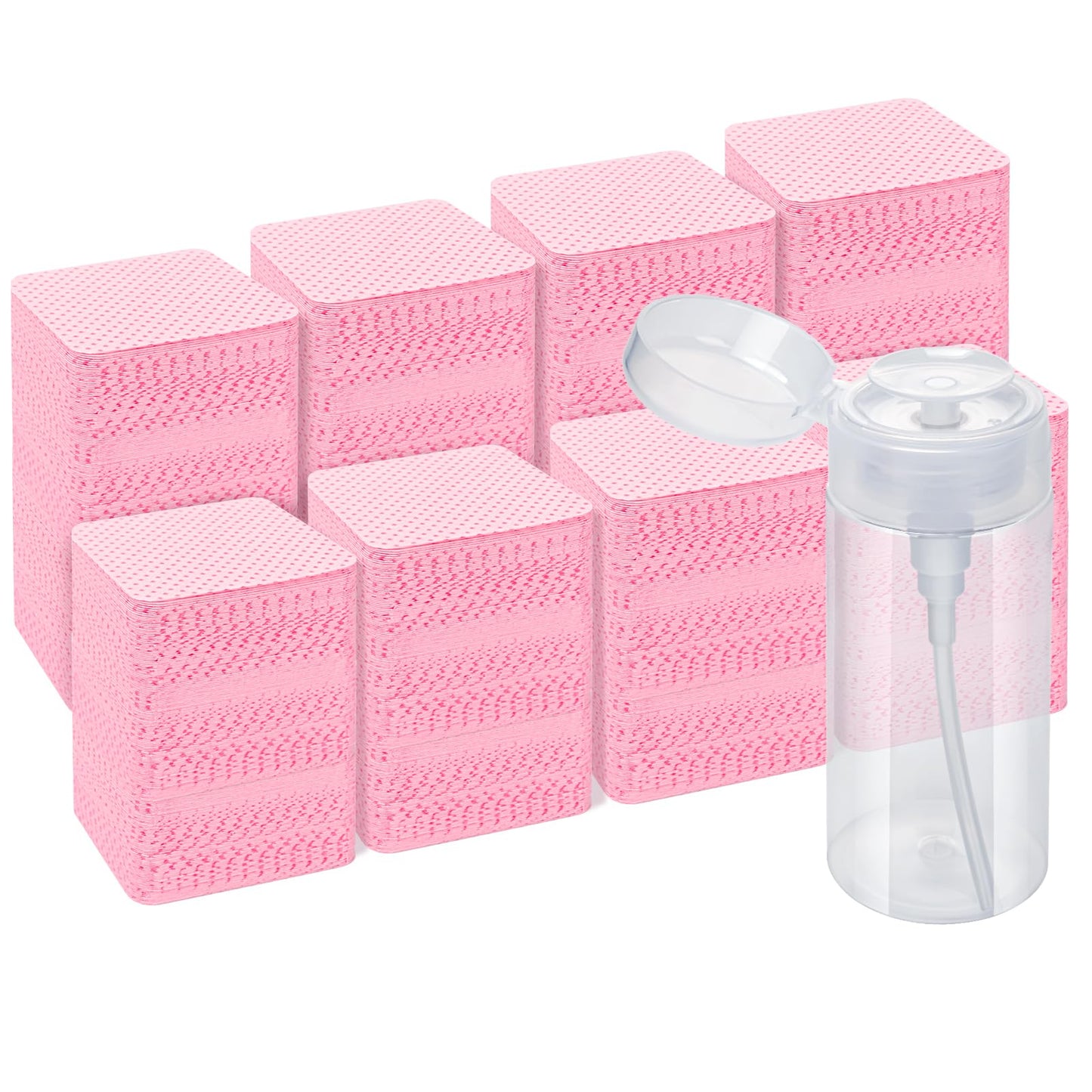 Lint Free Nail Wipes, Acetone Nail Polish Remover 1080PCS with Pump Dispenser, Gel Nail Polish Remover Pads Soft Non-woven Nail Wipes for Nail Polish Beauty and Personal Care Seonggong