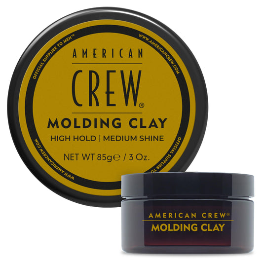 American Crew Men's Hair Molding Clay, Like Styling Gel with Strong Hold & Medium Shine, Stocking Stuffer for Him, 3 oz