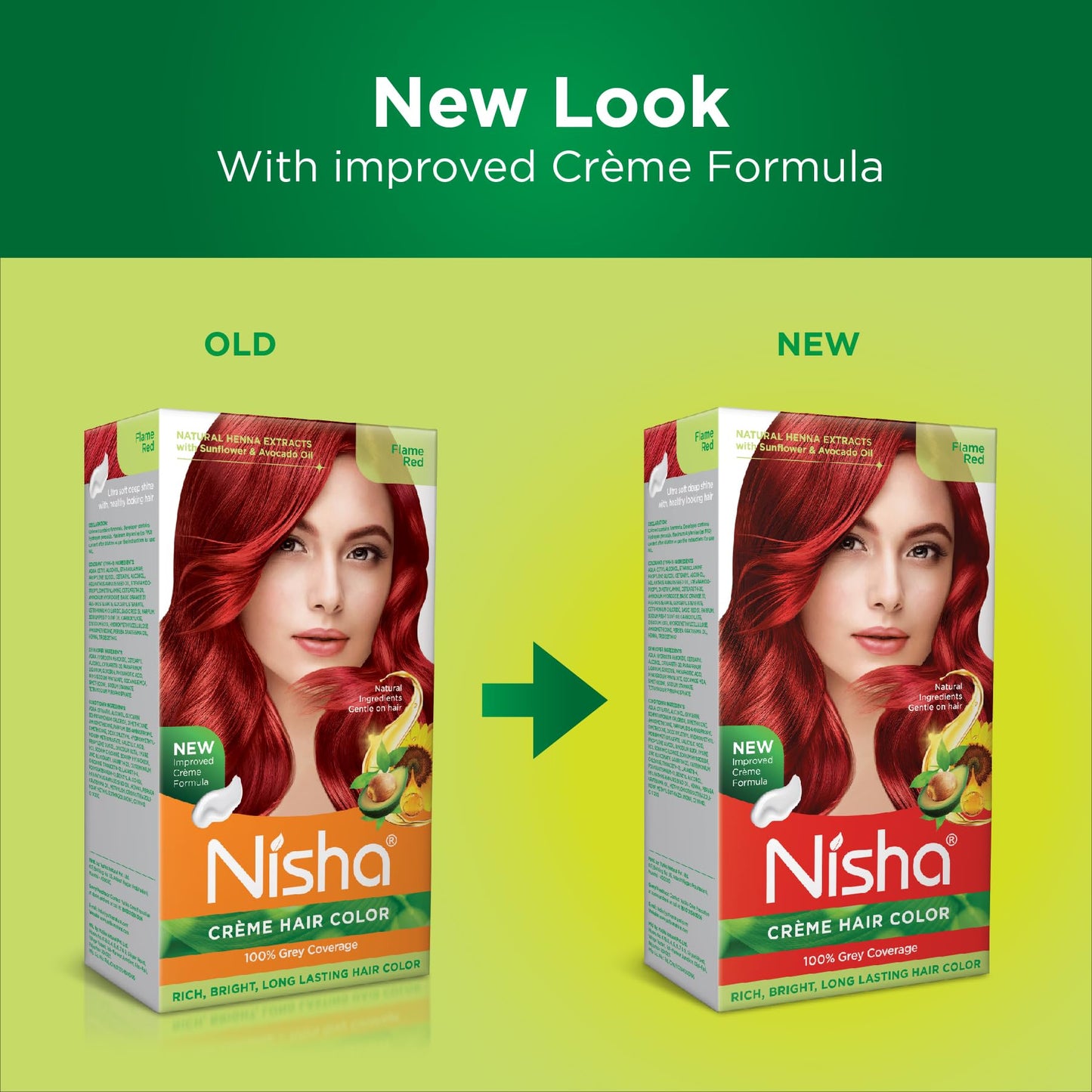 Nisha cream hair color Fashion Highlights And Rich Bright Long-Lasting Colour Flame Red Pack of 2