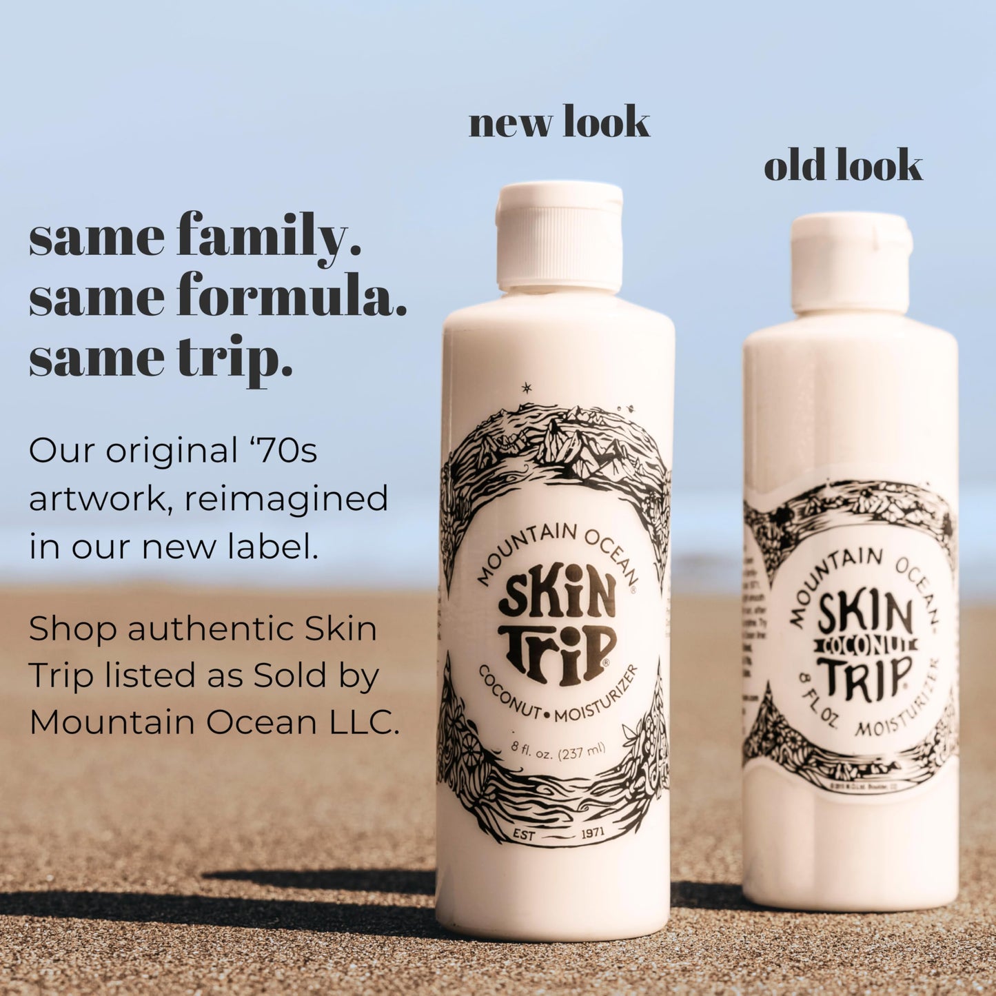 Mountain Ocean The Original Skin Trip Coconut Body Lotion, 8 Oz (Pack of 3), Lightweight, Fast Absorbing Moisturizer, with Coconut Oil, Aloe Vera