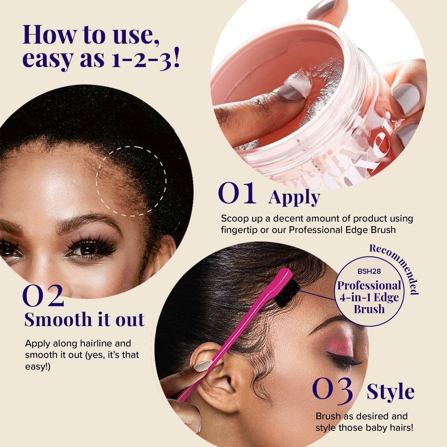 Red by Kiss Edge Fixer Hair Shine Gel, 24 Hour Max Hold, Non-Flaking, Biotin B7 Infused, Natural Styling, Professional Edge Control Wax, Perfect