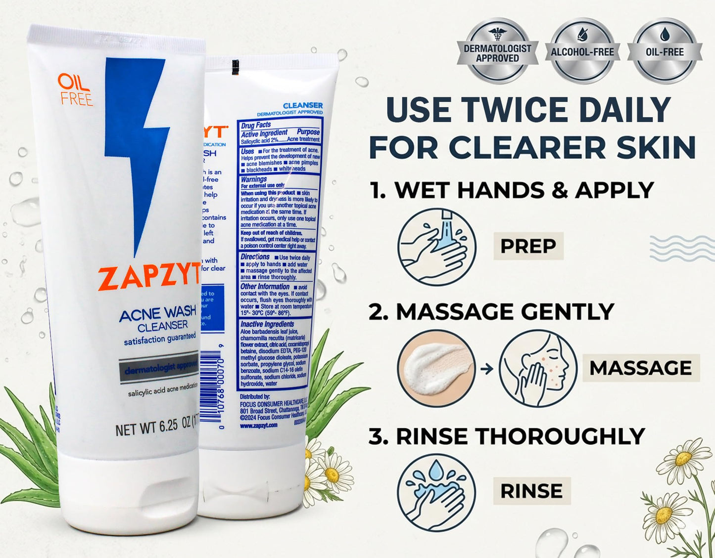 ZAPZYT Acne Wash 6.25 oz (Pack of 8)