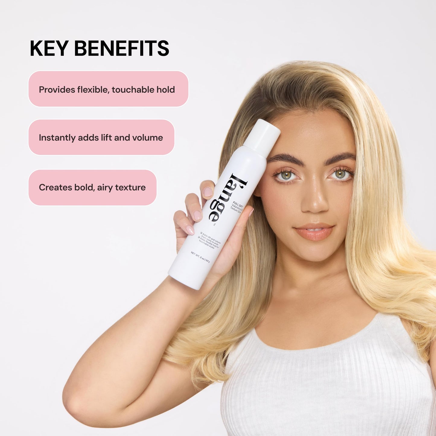 L'ANGE HAIR Full Grit Volumizing Dry Texture Spray for Hair - Root Lift Spray with Flexible Touchable Hold & Airy Grip, Touchable Lightweight Volume