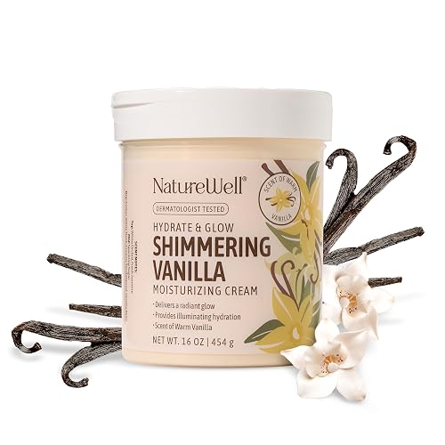 NATURE WELL Shimmering Vanilla Hydrate & Glow Moisturizing Cream For Face & Body, Intensely Nourishing & Softening, Delivers A Sparkling Radiance