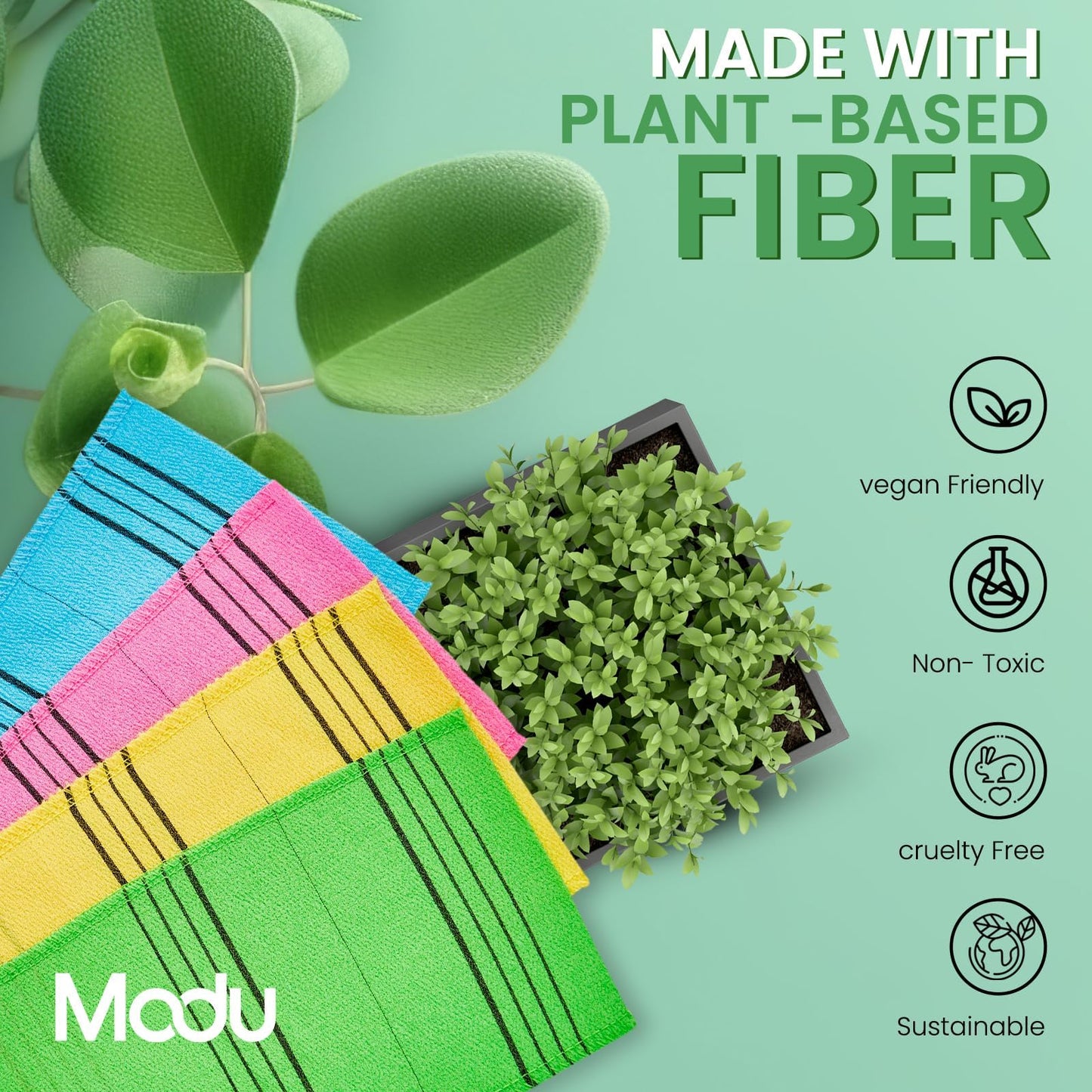 Modu Korean Exfoliating Mitts Small 6PCS (Green) - Exfoliating Gloves Body Scrubber Italy Towel Washcloth for Korean Spa at Home, Dead Skin Remover Beauty and Personal Care Modu