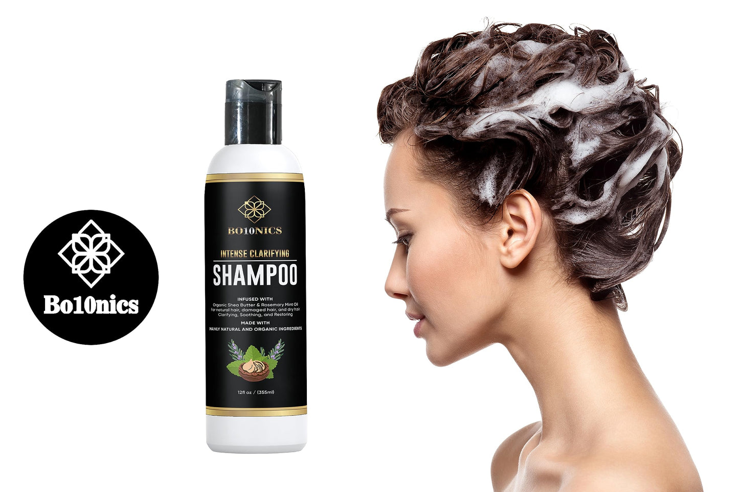 Bo10nics Hydrating Hair Conditioner Clarifying Shampoo - 12fl oz Hair Conditioner for Dry Damaged Hair with Wheat Protein, Shea Butter and Plant