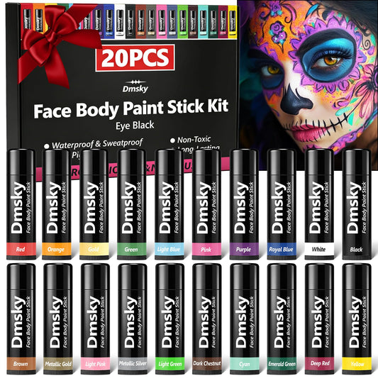Dmsky 20 Packs Eye Black Sports Stick for Football, Baseball, Softball-Anti-Glare Face Body Paint Stick Kit,Water-Proof Eye Sports Paint Sticks,20 Beauty & Personal Care Dmsky