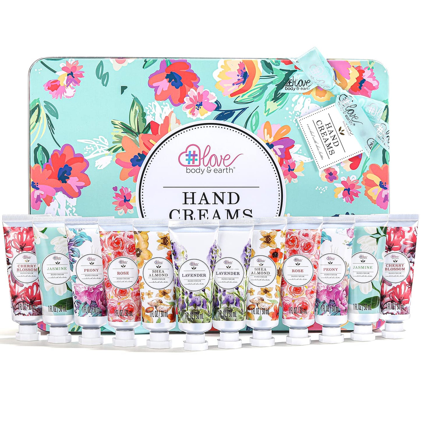 BODY & EARTH Hand Cream Gift Set for Womens Christmas Gifts, Pack of 12 Enriched with Shea Butter to Nourish Dry Hands, Hand Lotion Gift Packs, Travel