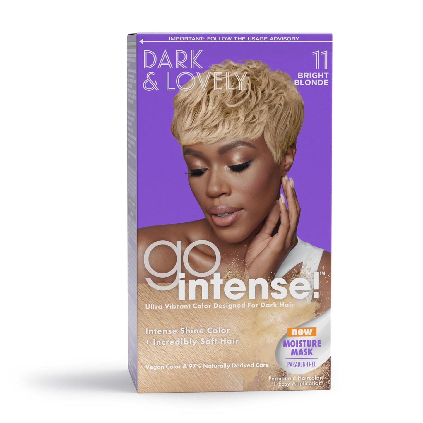 SoftSheen-Carson Dark and Lovely Ultra Vibrant Permanent Hair Color, Go Intense Hair Dye with Olive Oil for Shine and Softness, Light Golden Blonde