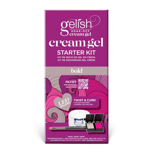 Gelish Cream Gel Soak-Off Solid Gel Polish with Brush Bundle - Bold Starter Kit Beauty & Personal Care Gelish