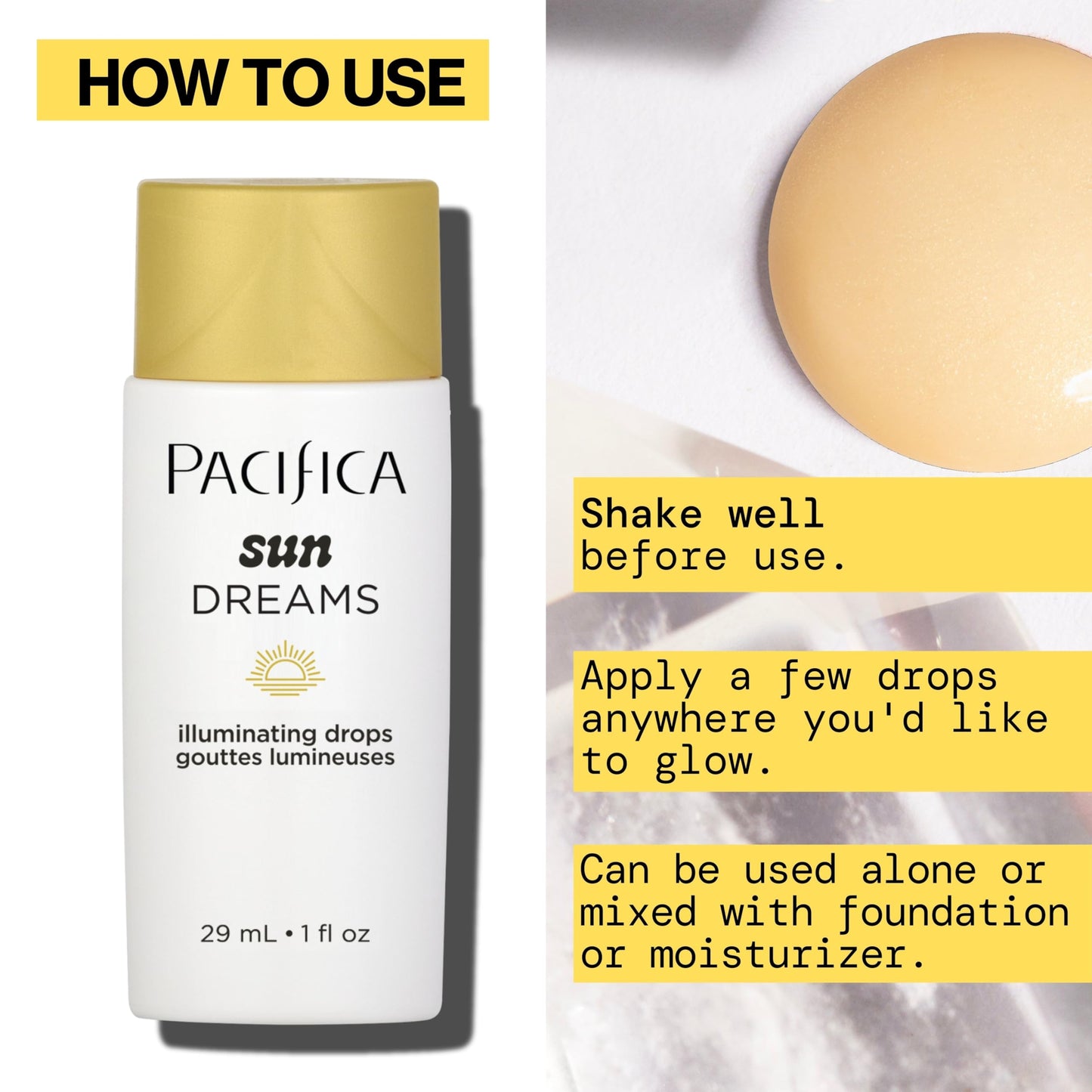 Pacifica Sunset Glow Drops - Face Bronzer - Vitamin C Face Bronzing Makeup for Instant Sun-Kissed Glowing Illuminator & Hydrating Skin Tint |