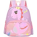 Lifelix Cute Toddler Backpack Preschool Dinosaur Schoolbag for 2-6 Girls Kindergarten Children Travel Bookbag (Purple)