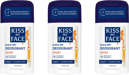 Kiss My Face Signature Bundles - Active Life Aluminum Free Deodorant, Sport, 7.44 oz, 3 Count (Packaging May Vary) Beauty and Personal Care Kiss My Face