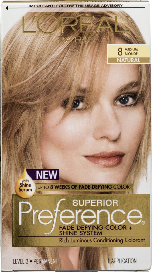 L'Oreal Paris Superior Preference Fade-Defying Color + Shine System 8 Medium Blonde/Natural Beauty & Personal Care L'Oreal Paris