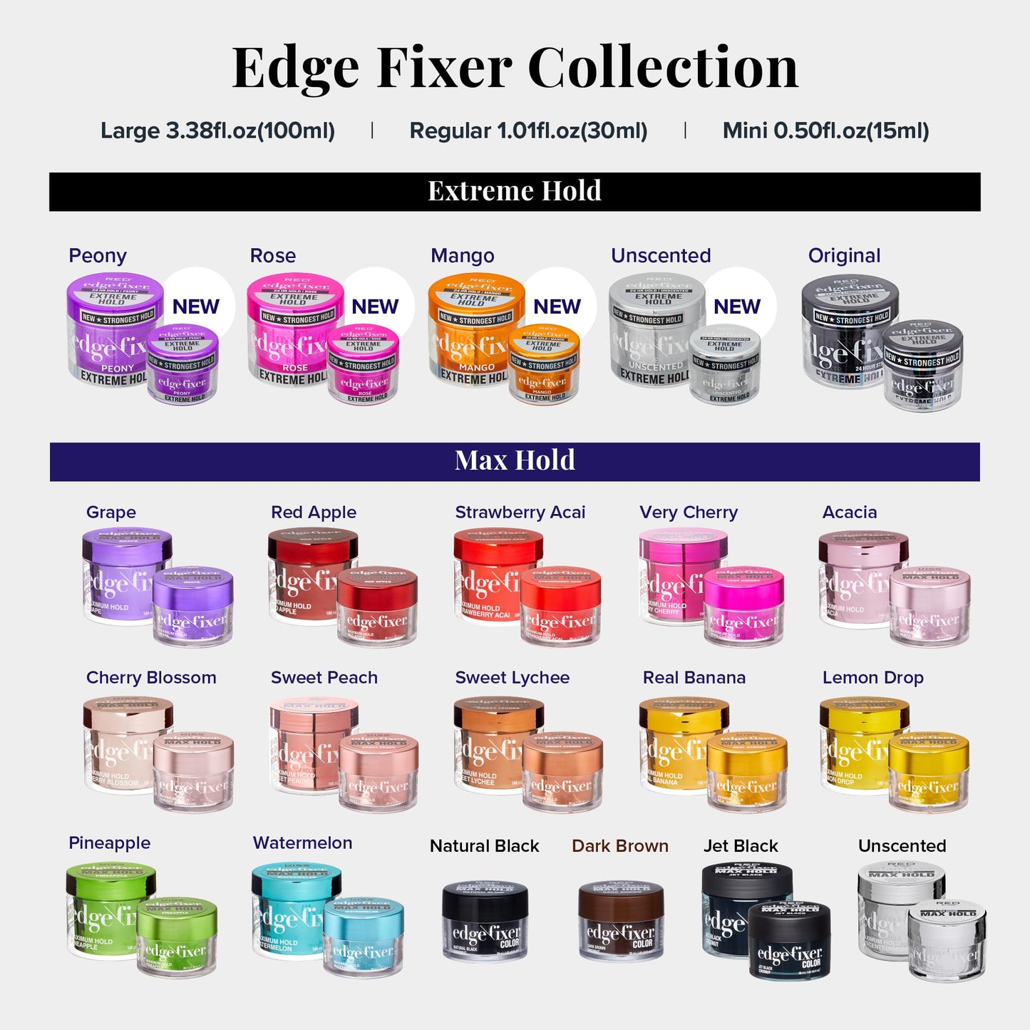 Red by Kiss Edge Fixer Hair Shine Gel, 24 Hour Max Hold, Non-Flaking, Biotin B7 Infused, Natural Styling, Professional Edge Control Wax, Perfect