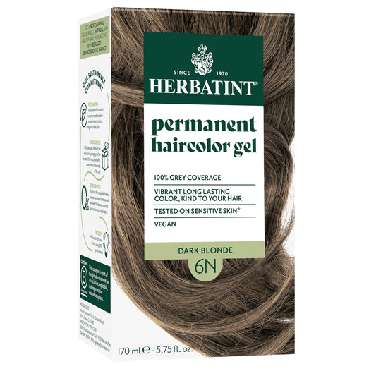Herbatint 6N Dark Blonde Permanent Hair Dye For Women - For Up To 100% Gray Coverage of Resistant Gray Hair - Ammonia-Free, Alcohol-Free & Vegan Beauty & Personal Care Herbatint