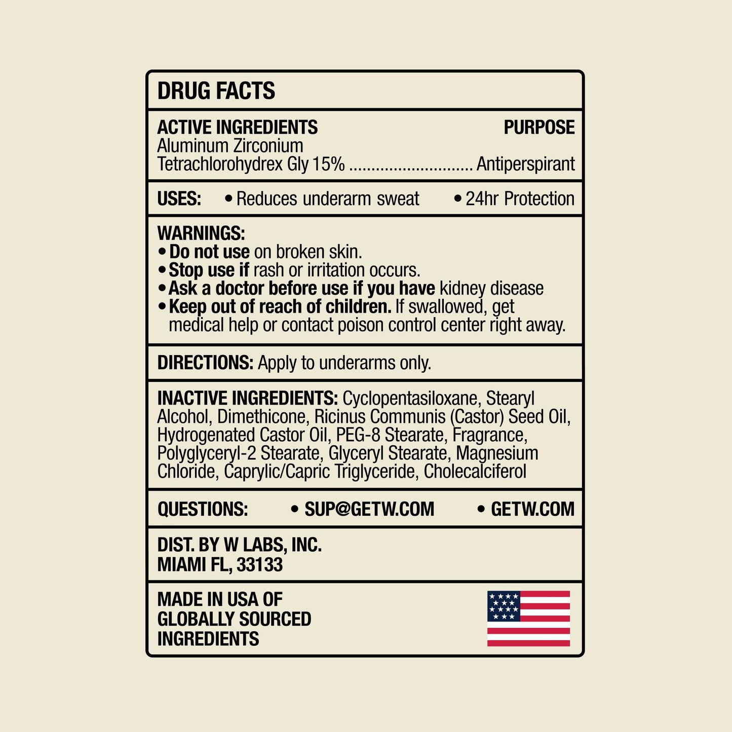 W By Jake Paul Men's Antiperspirant, Odor Blocking, Vitamin-Infused Deodorant for Men, 24-Hour Sweat Protection, Deep Woods Scent, 2.6 oz Beauty and Personal Care W