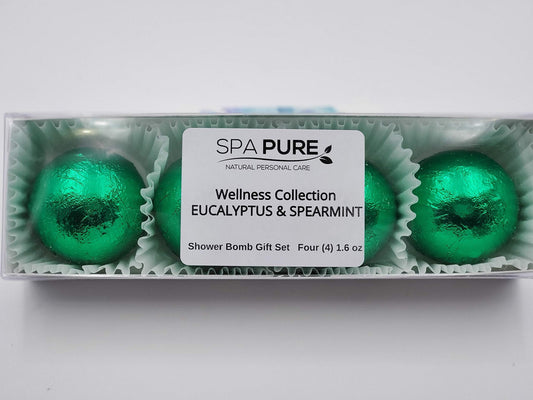 Spa Pure Eucalyptus Spearmint Aromatherapy Shower Steamers Bombs - Shower Bombs with Essential Oils - Unisex Bath Melts - Self Care and Relaxation…
