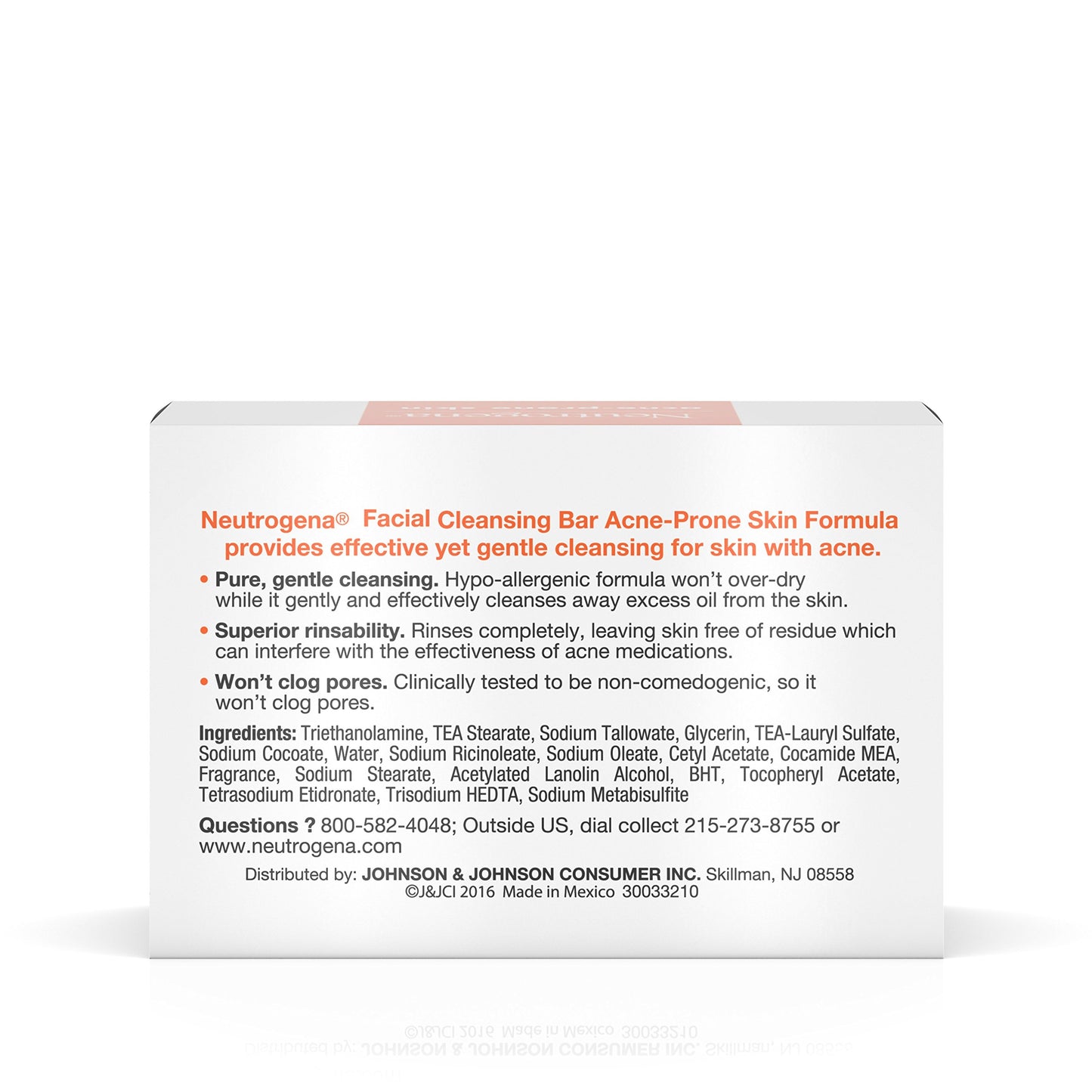Neutrogena Facial Cleansing Bar Treatment for Acne-Prone Skin, Non-Medicated & Glycerin-Rich Hypoallergenic Formula with No Detergents or Dyes, 3.5 oz