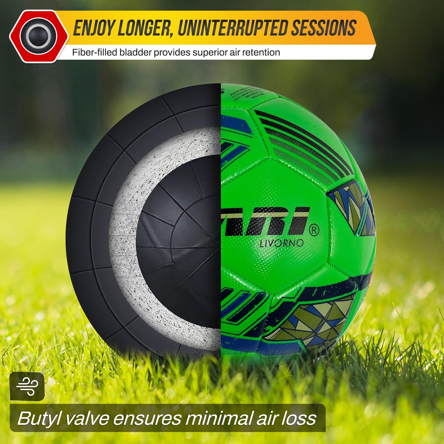 Vizari Soccer Ball - 32-Panel TPU Design for Youth, Kids, and Toddlers - Ideal for Training, Matches & Outdoor Football Games (Pack of 1,6 & 12)