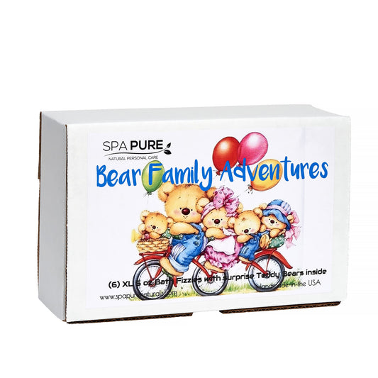 Bath Bomb Fizzies with Surprise: 6 Bear Family Toys Inside Bath Bombs, Huge Balls (5 oz) Safe, Great for Bubble Baths, Perfect for Little Girls…