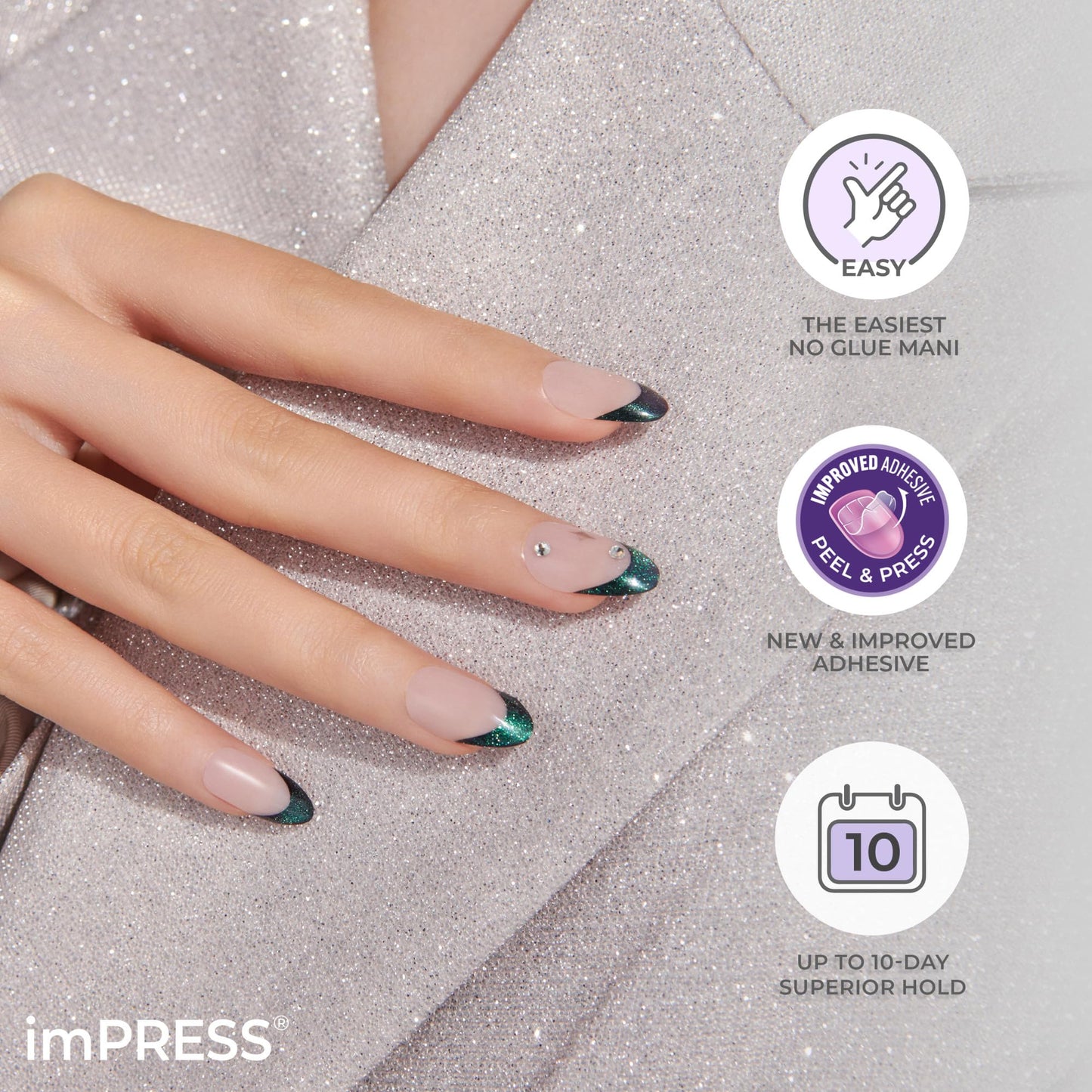 KISS imPRESS Press-On Manicure Premium Collection Fake Nails - All My Love, Pink, Aurora, Medium & Almond Shape, Easy To Apply, Super Hold, Chip Beauty & Personal Care imPRESS