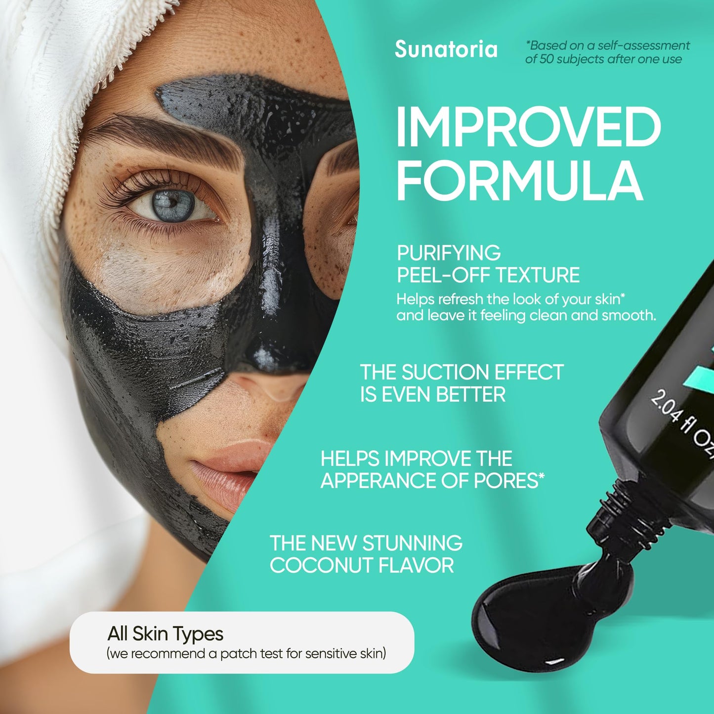 SUNATORIA Original - Black Peel Off Face Mask - Charcoal Pore Mask - Helps Remove Excess Oil & Lift Away Surface Impurities - Botanical Extracts Beauty and Personal Care SUNATORIA