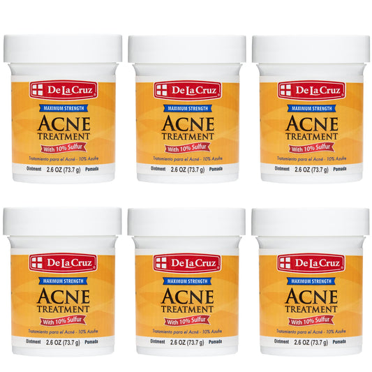 De La Cruz 10% Sulfur Ointment - Cystic Acne Treatment for Face & Body - Daily 10 Min Spot Treatment Mask -Safe & Effective Game Changing Hormonal Beauty & Personal Care De La Cruz