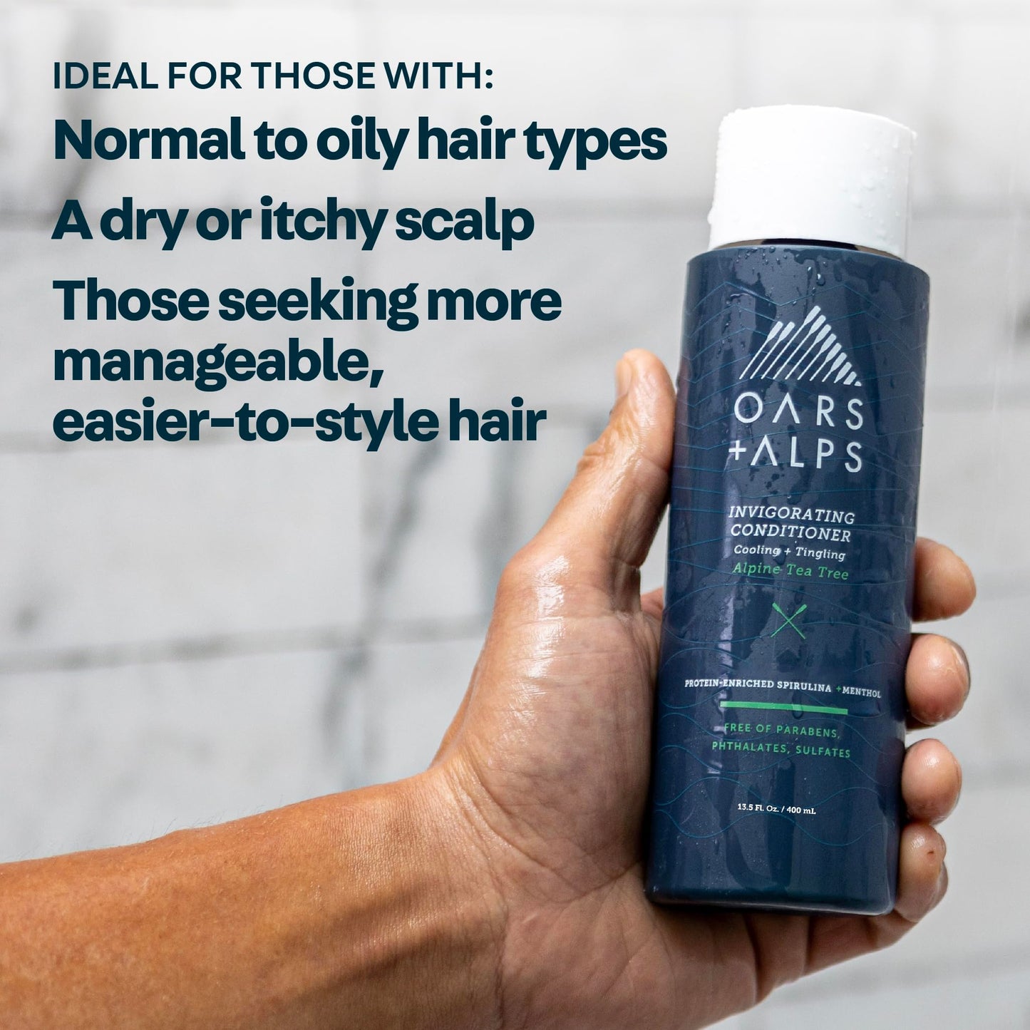 Oars + Alps Men's Sulfate Free Hair Shampoo for Men & Women, Shampoo for Hair Infused with Witch Hazel and Tea Tree Oil, Nourishing & Moisturizing