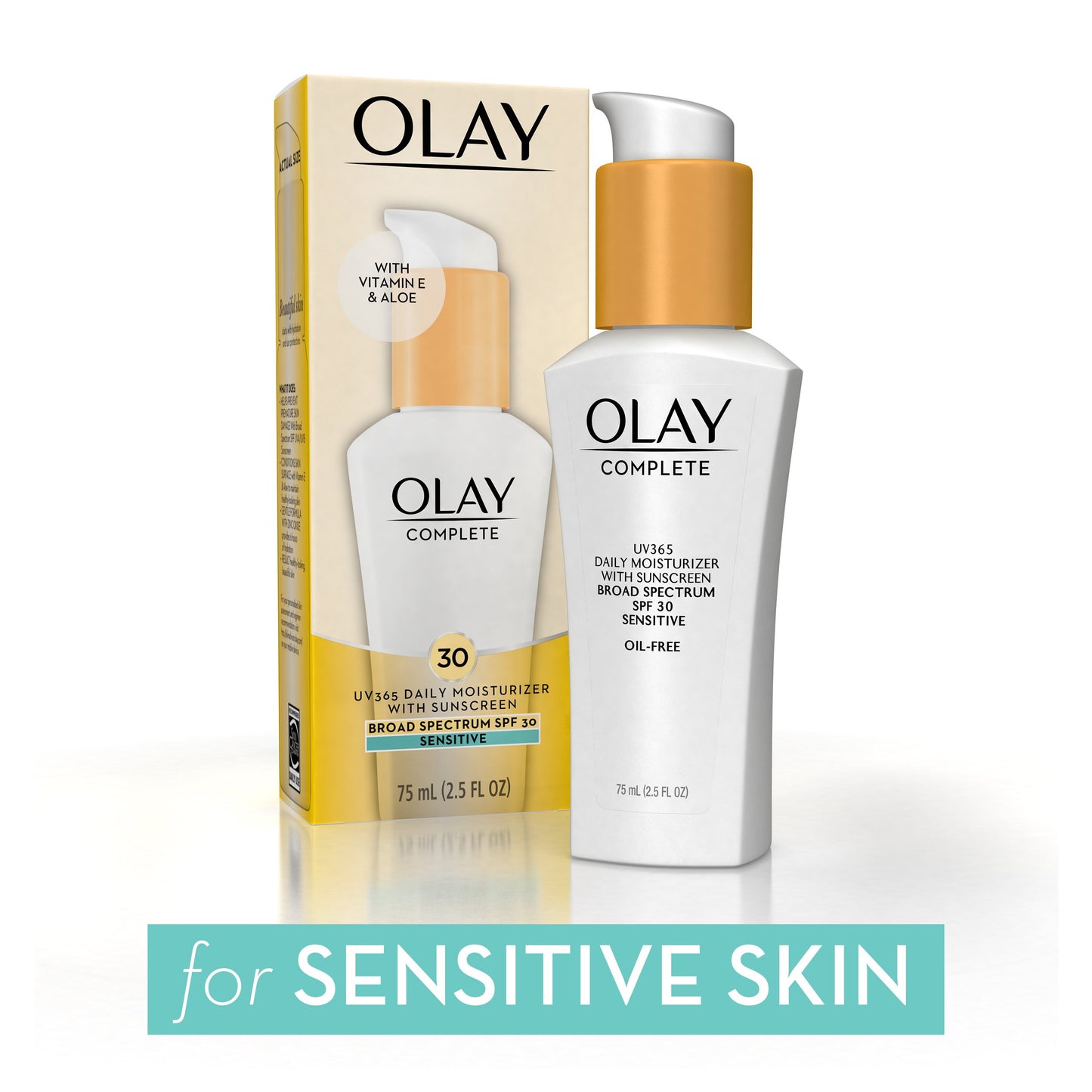 OLAY Complete 30 Defense Daily UV Moisturizer, SPF 30, Sensitive Skin 2.50 oz (Pack of 3)