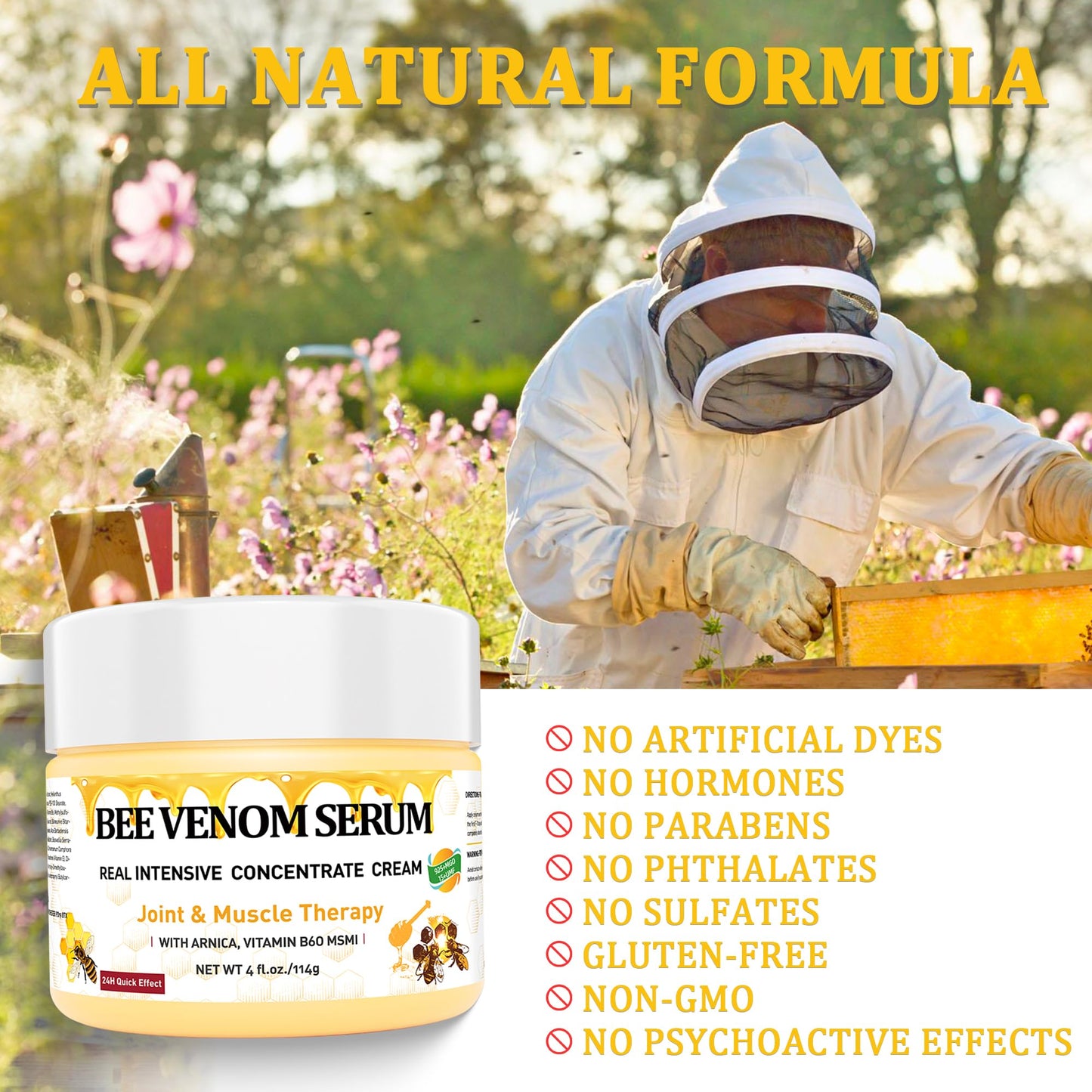 DRUOUO Natural Organic NZL Bee Venom Professional Serum Care, Joint & Muscle & Bone Cream Gel - for Back, Neck, Hand, Foot, Knee, Muscle, Shoulder Beauty & Personal Care DRUOUO