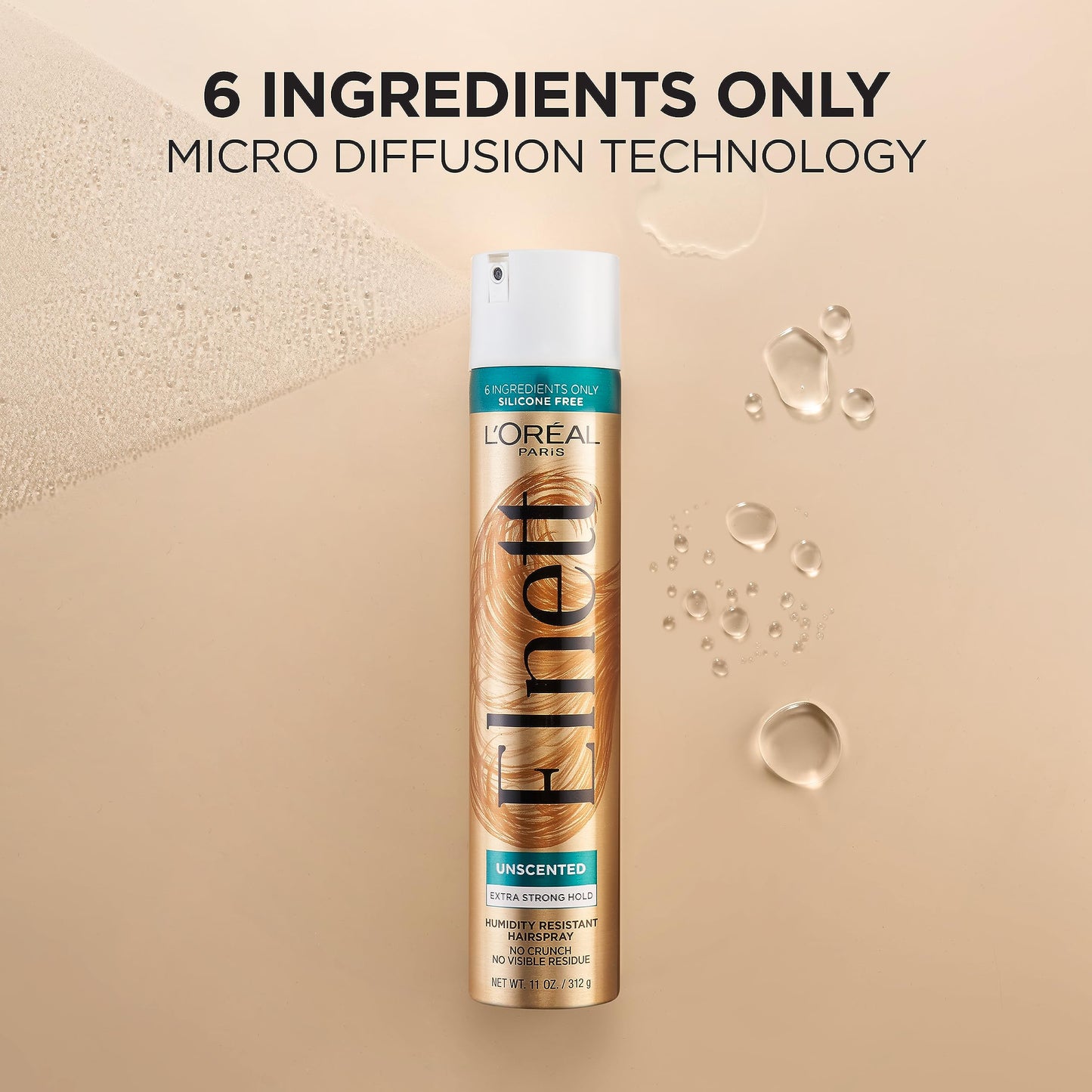 L'Oreal Paris Hair Care Elnett Satin Extra Strong Hold Hairspray, Unscented, 11 Ounce (Pack of 2)