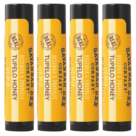 Savannah Bee Company Natural - Tupelo Honey Beeswax Lip Balm, 0.15-Ounce (Pack of 4) Beauty and Personal Care Savannah Bee Company