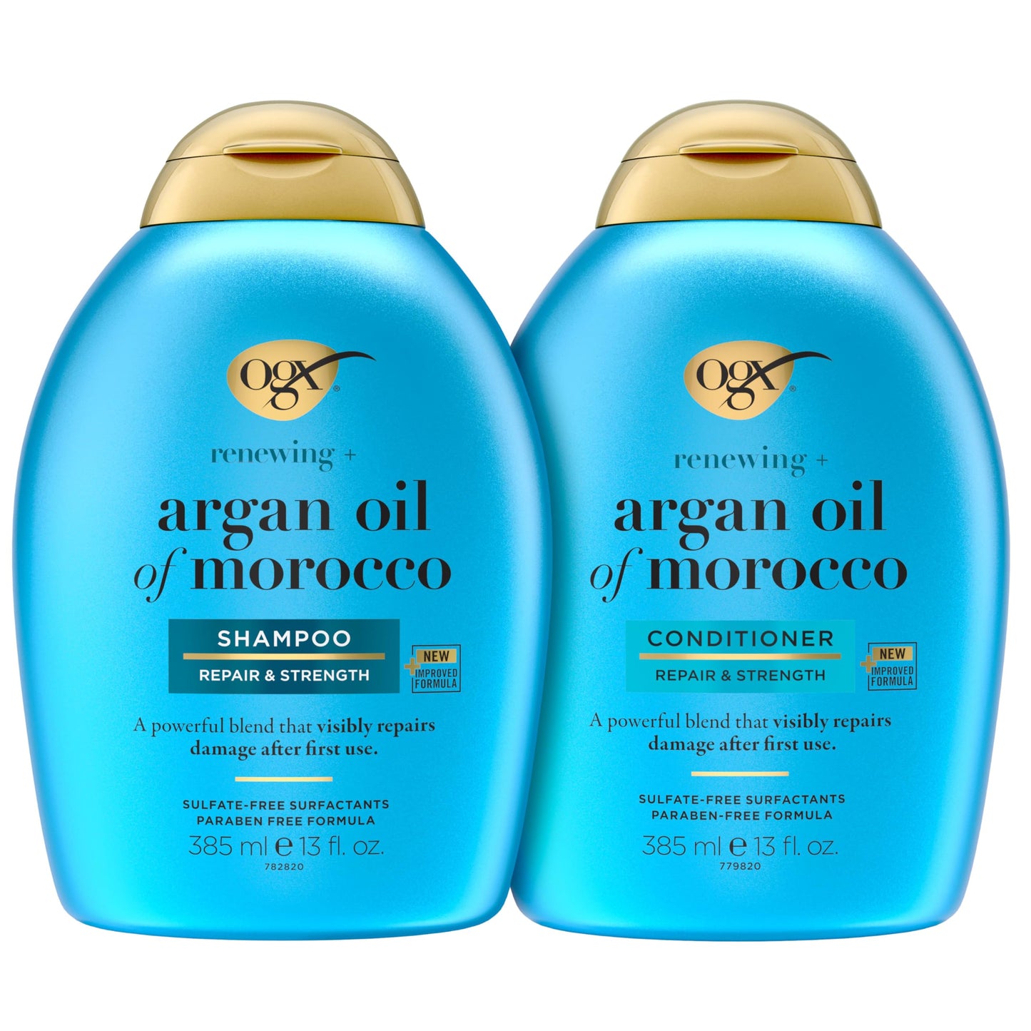 OGX Extra Strength Hydrate & Repair + Argan Oil of Morocco Shampoo & Conditioner Set, 13 Fl Oz (Pack of 2)