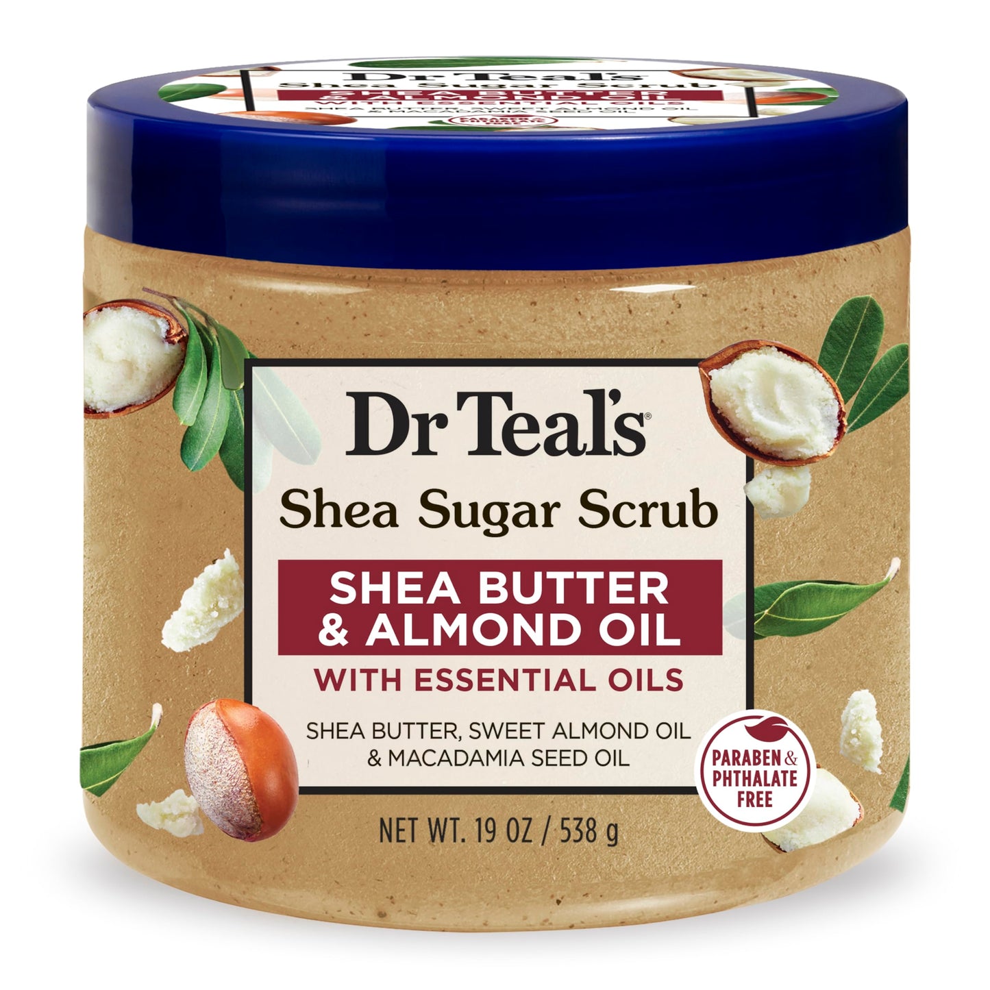 Dr. Teal's Shea Sugar Scrub Shea Butter & Almond Oil 19 Ounce Jar