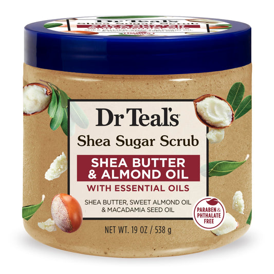 Dr. Teal's Shea Sugar Scrub Shea Butter & Almond Oil 19 Ounce Jar