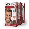 Just For Men Easy Comb-In Color Mens Hair Dye, Easy No Mix Application with Comb Applicator - Light Brown, A-25, Pack of 3