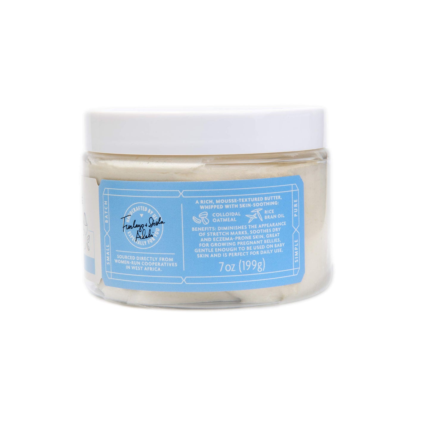 Shea Radiance P.U.R.E. Whipped Shea Butter with Colloidal Oatmeal - Whipped Body Butter Blended with Skin Soothing Oatmeal & Moisturizing Rice Bran