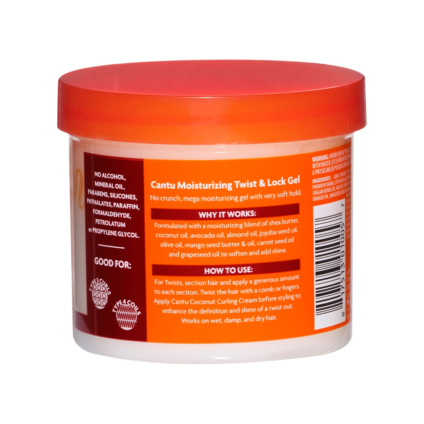 Cantu Shea Butter For Natural Hair Moisturizing Twist & Lock Gel, 13 Ounce (Pack of 1) (07005-12/3EU)