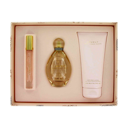 Lovely Sarah Jessica Parker By Sara Jessica Parker For Women, Minis, Set of 3 (Eau De Parfum Spray and Shimmer Rollerball and Body Lotion) Beauty & Personal Care Sarah Jessica Parker