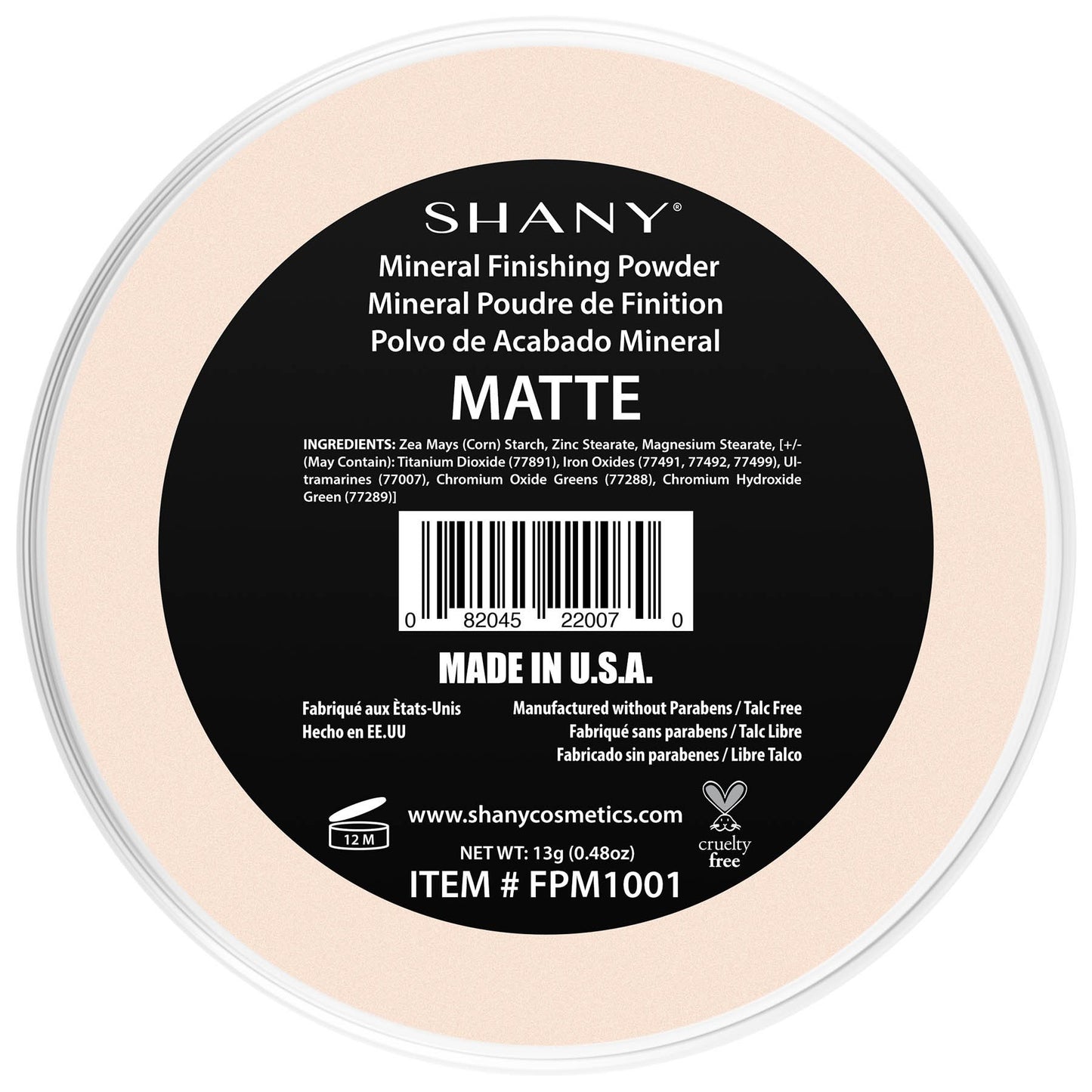 SHANY Mineral Finishing Powder - Paraben Free/Talc Free - Matte