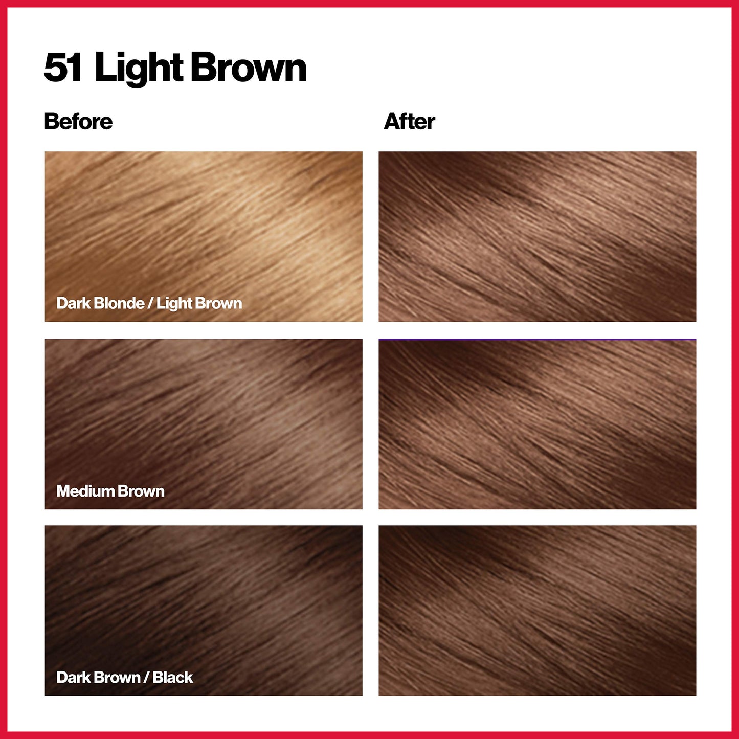 Revlon Permanent Hair Color, Permanent Hair Dye, Colorsilk with 100% Gray Coverage, Ammonia-Free, Keratin and Amino Acids, 51 light Brown, 4.4 Oz